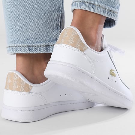 Lacoste - Carnaby Set 224 Bianco Marrone chiaro Scarpe da ginnastica da donna