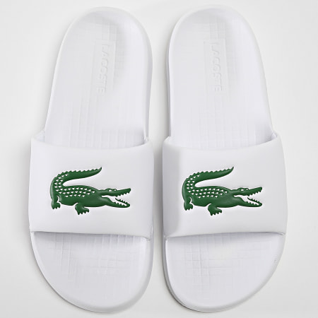 Lacoste - Claquettes Serve Slide 1.0 Logo Crocodile Blanc