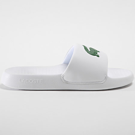 Lacoste - Claquettes Serve Slide 1.0 Logo Crocodile Blanc