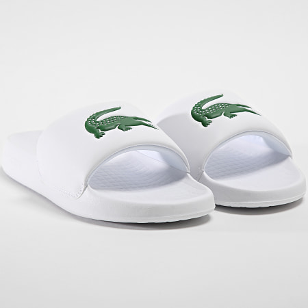 Lacoste - Sandalias Serve Slide 1.0 Logo Cocodrilo Blanco