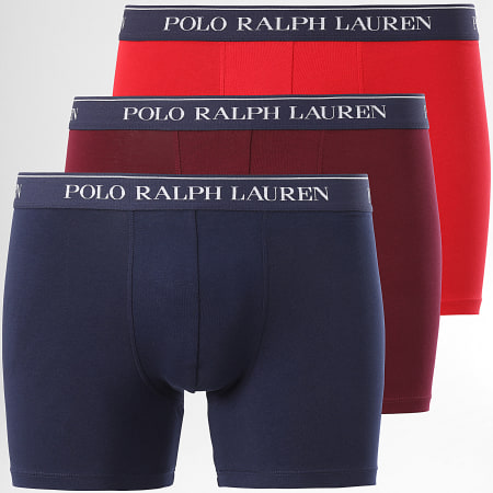 Polo Ralph Lauren - Set van 3 marineblauwe rode bordeaux boxershorts