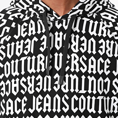 Versace Jeans Couture - Sweat Capuche Fleece Garz Goth Monogram 77GAI331-FS157 Noir Blanc