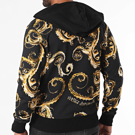 Versace Jeans Couture - Chromo Couture 77GAI3Z1-FS121 Sudadera con capucha y cremallera Black Gold Renaissance