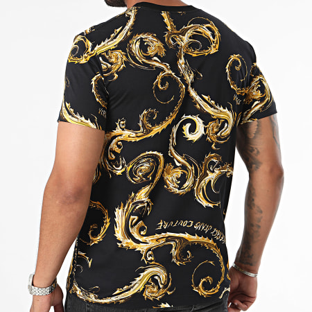 Versace Jeans Couture - Tee Shirt Stampa Chromo Couture 77GAH6S0-JS388 Nero Oro Rinascimento