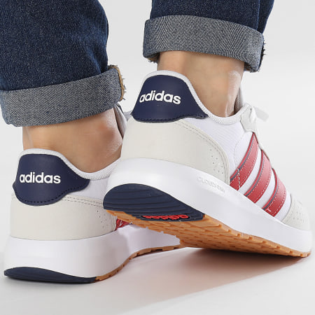 Adidas Performance - Run 60s J IE6441 Calzado Blanco Rojo Colegiado Azul Oscuro Zapatillas Mujer