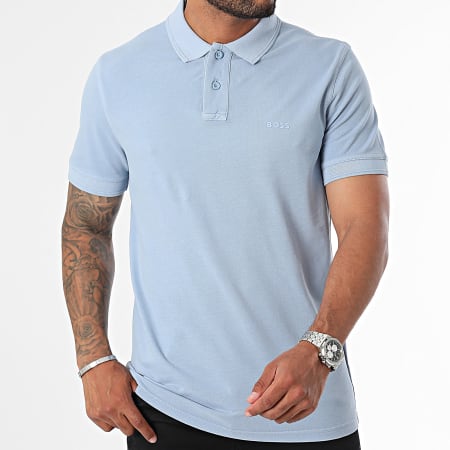 BOSS - Polo Manches Courtes Prime 50507813 Bleu Clair