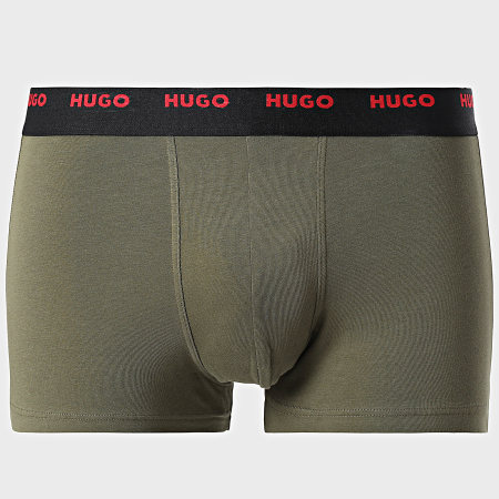 HUGO - Lot De 5 Boxers Trunk 50479944 Noir Vert Kaki Blanc Rouge Bleu Marine