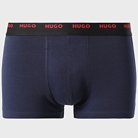 HUGO - Lot De 5 Boxers Trunk 50479944 Noir Vert Kaki Blanc Rouge Bleu Marine