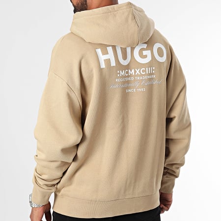 Hugo Blue - Sudadera oversize con capucha y cremallera Nardimez 50520017 Beige