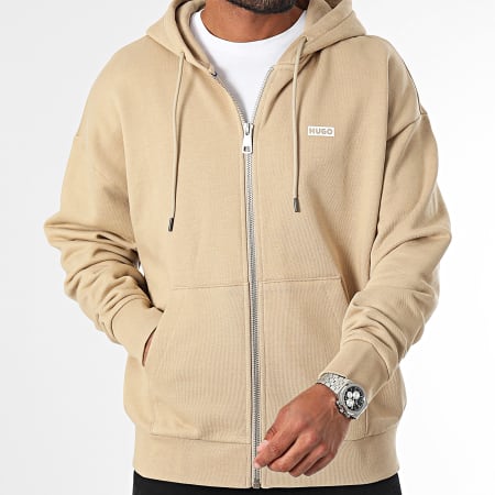 Hugo Blue - Sweat Zippé Capuche Oversize Nardimez 50520017 Beige