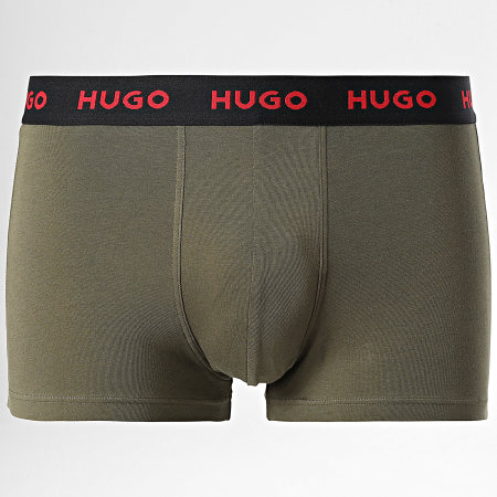 HUGO - Juego de 3 Boxers 50517878 Negro Rojo Verde Caqui