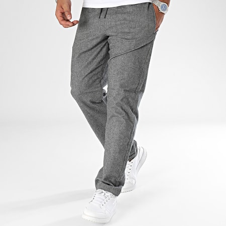 Jack And Jones - Pantalon Chino Relaxed Fit Kane Herringbone Gris Chiné