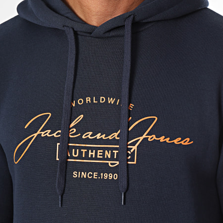 Jack And Jones - Set di 2 felpe con cappuccio Ferris nere e blu