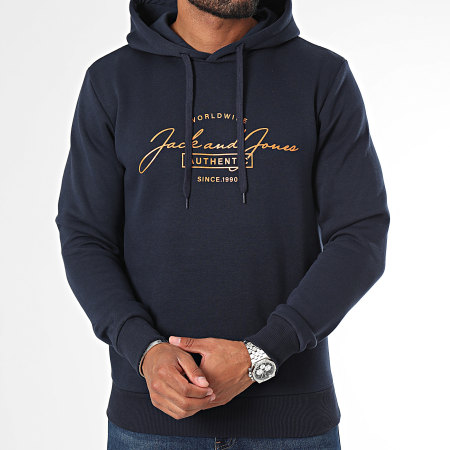 Jack And Jones - Set di 2 felpe con cappuccio Ferris nere e blu