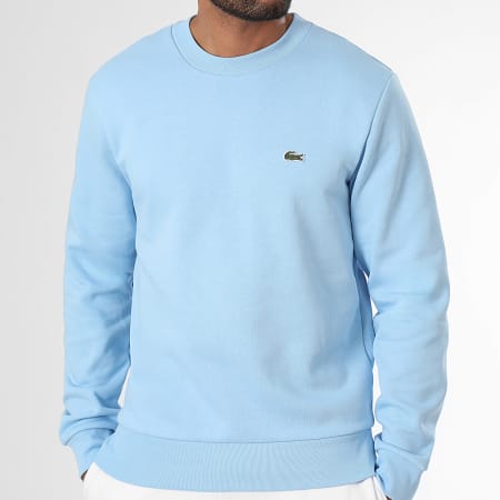 Lacoste - Lichtblauw Krokodil Geborduurd Logo Crewneck Sweatshirt