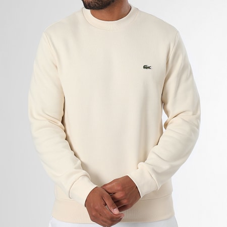 Lacoste - Sweat Crewneck Logo Brodé Crocodile Beige