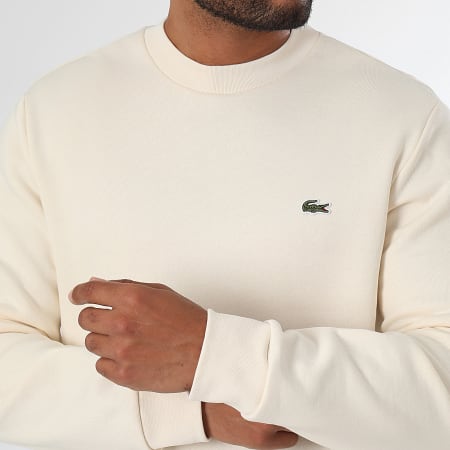 Lacoste - Sweat Crewneck Logo Brodé Crocodile Beige