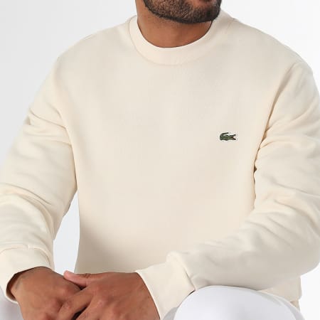 Lacoste - Sweat Crewneck Logo Brodé Crocodile Beige