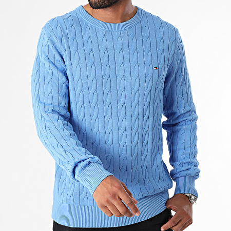 Tommy Hilfiger - Maglione classico a cavi 3132 Azzurro