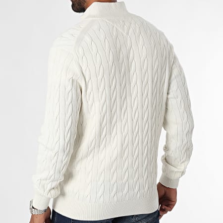 Tommy Hilfiger - Pull Classic Cable Zip 6532 Blanc