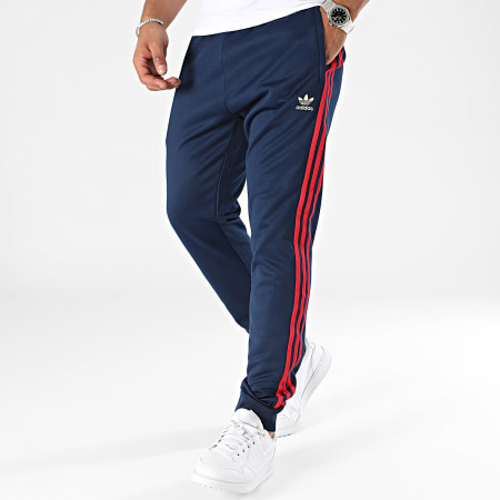 Adidas Originals - Pantalon Jogging A Bandes SST IY9870 Bleu Marine Brodé