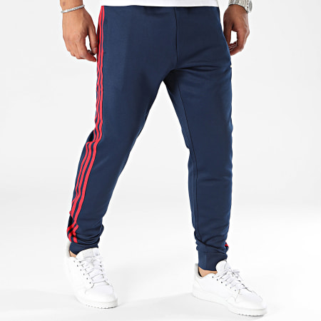 Adidas Originals - SST IY9870 Pantaloni da jogging con bande ricamate, color navy