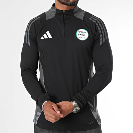 Adidas Sportswear - Algeria Felpa con zip a righe JJ5983 Nero