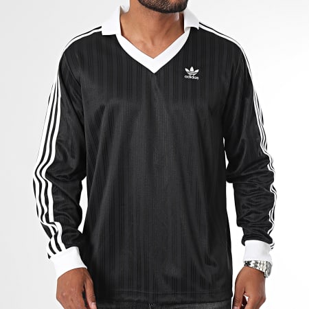 Adidas Originals - IZ4808 Zwart T-shirt met lange mouwen en spike strepen