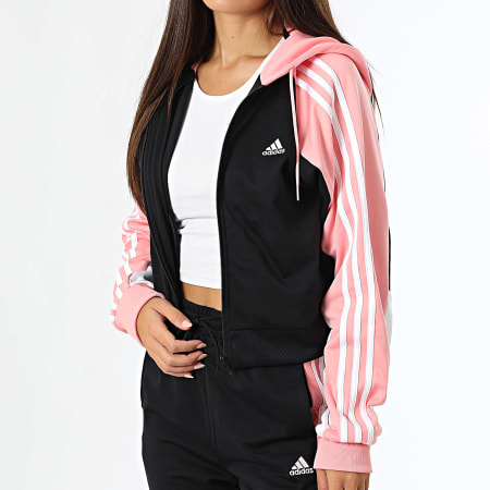 Adidas Sportswear - Boldblock trainingspak voor dames IX1110 Roze Zwart