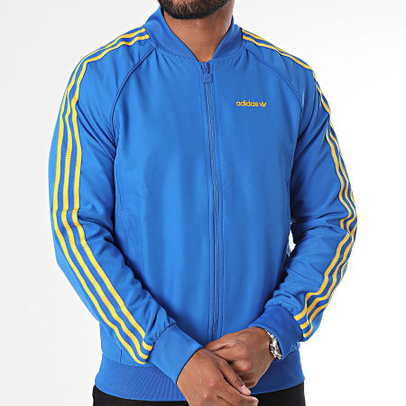 Adidas Originals - SST IW3235 Chaqueta con cremallera a rayas azul real