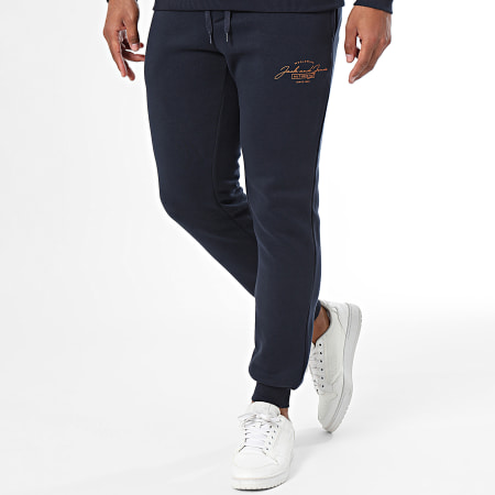 Jack And Jones - Ferris Navy Blauw Sweatshirt met capuchon en Joggingbroek Set