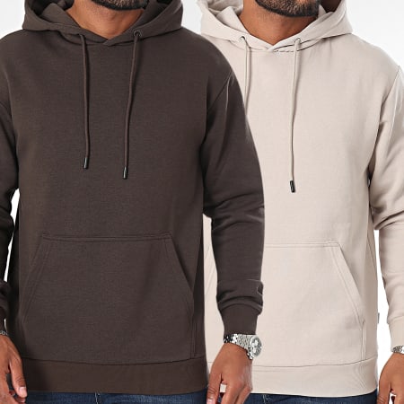 Jack And Jones - Set van 2 Bradley Beige Bruin Hoodies