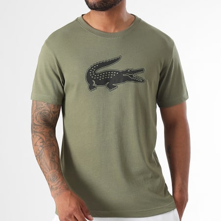 Lacoste - Tee Shirt Big Logo Crocodile Regular Fit Vert Kaki
