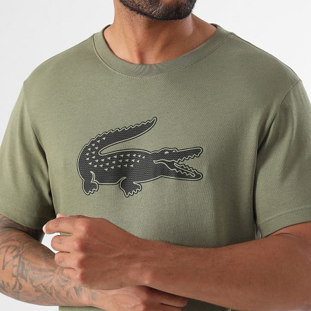 Lacoste - Tee Shirt Big Logo Crocodile Regular Fit Vert Kaki
