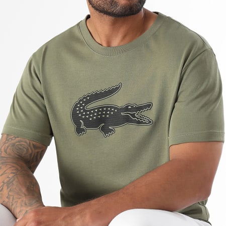 Lacoste - Tee Shirt Big Logo Crocodile Regular Fit Vert Kaki