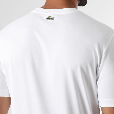 Lacoste - Tee Shirt Big Logo Crocodile Regular Fit Blanc