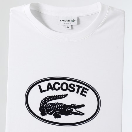 Lacoste - Tee Shirt Big Logo Crocodile Regular Fit Blanc