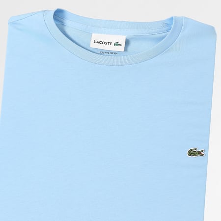 Lacoste - Tee Shirt Logo Brodé Crocodile Regular Fit Bleu Clair