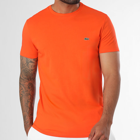 Lacoste - Camisa Logo Cocodrilo Bordada Regular Fit Naranja