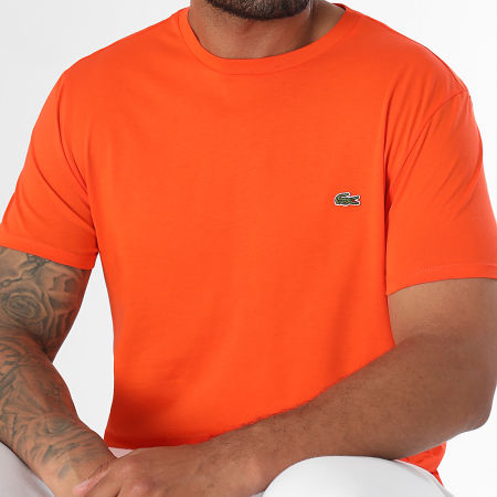 Lacoste - Geborduurd Krokodillen Logo T-shirt Regular Fit Oranje