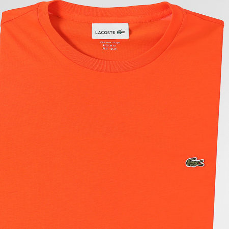 Lacoste - Geborduurd Krokodillen Logo T-shirt Regular Fit Oranje