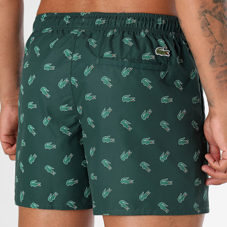 Lacoste - Bermudas Cocodrilo Verde Oscuro