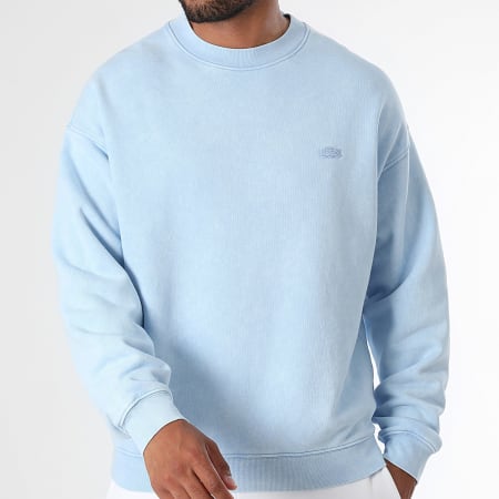 Lacoste - Sweat Crewneck Logo Brodé Crocodile Loose Fit Bleu Clair