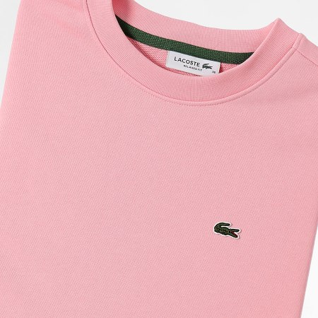 Felpa donna a girocollo con logo coccodrillo ricamato Rosa classico