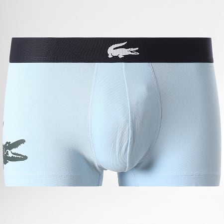 Lacoste - Set van 3 boxers met krokodillenlogo Lichtblauw Marinegroen