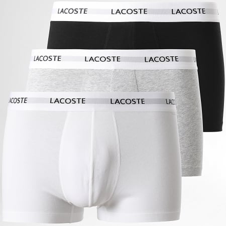 Lacoste - Set van 3 klassieke zwart-witte heidegrijze boxershorts