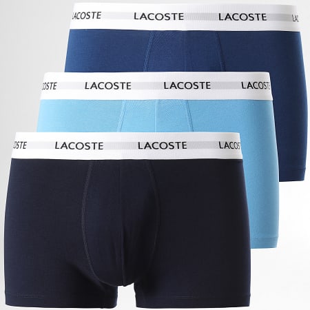 Lacoste - Juego de 3 calzoncillos clásicos azul marino azul claro azul rey