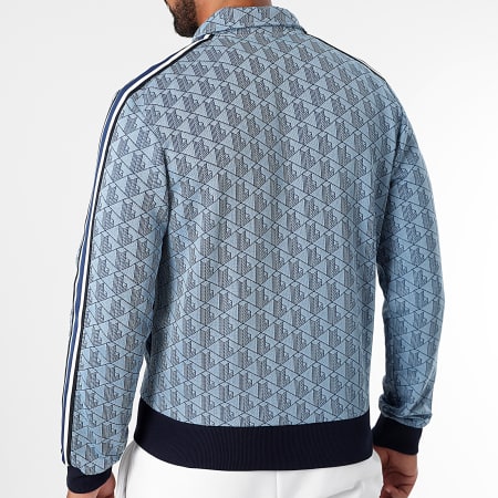 Lacoste - Veste Zippée Logo Brodé Crocodile Regular Fit Bleu Clair Bleu Marine