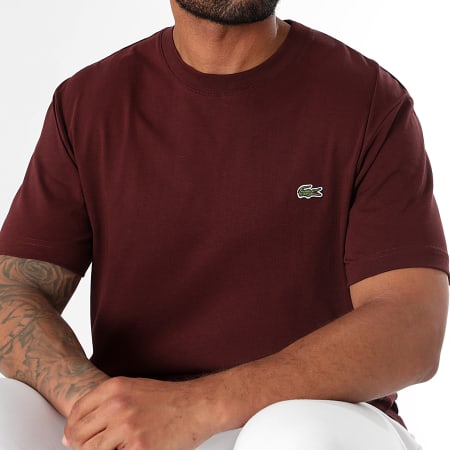 Tee Shirt Logo Brode Crocodile Classic Fit Bordeaux