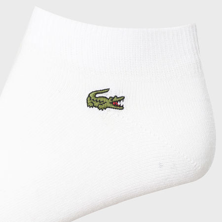 Lacoste - 3 Pares De Calcetines Con Logo Bordado Cocodrilo Blanco